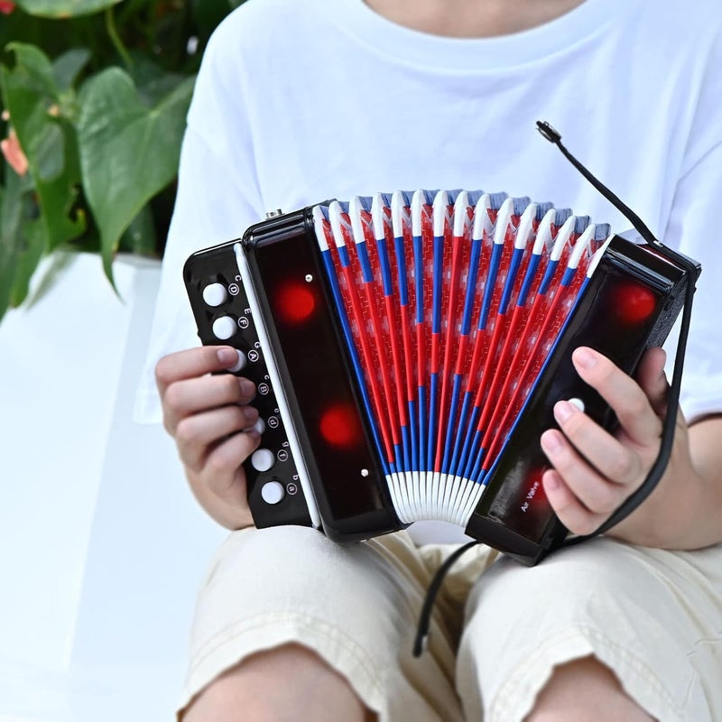 AIMEIS Kids Accordion 10 keys Button Accordian Musical Instrument Mini Accordion for Beginners (Black) - Image 5